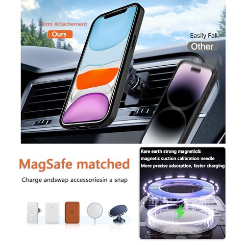 Image of Magnetic iPhone 11 case,Compatible with Magsafe, Military-Grade Protection,Slim Translucent Matte Shockproof with Anti-Scratch Anti-Fingerprint Phone Cover (Black, iPhone 11)