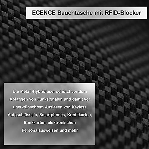 ECENCE Buiktasje met RFID-blocker, NFC-bescherming heuptasje, buikband voor dames, heren, kinderen, waterafwijzend… - Image 6