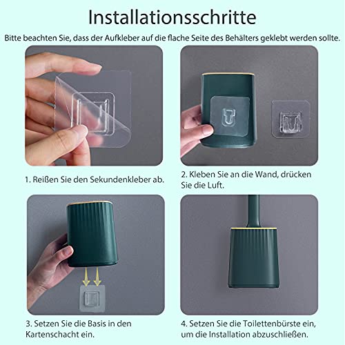 MoreCro® Toiletborstel met houder, Baanbrekende Driezijdige Borstelkop, Siliconen WC-Borstel en Houder, Toiletborstel en… - Image 6