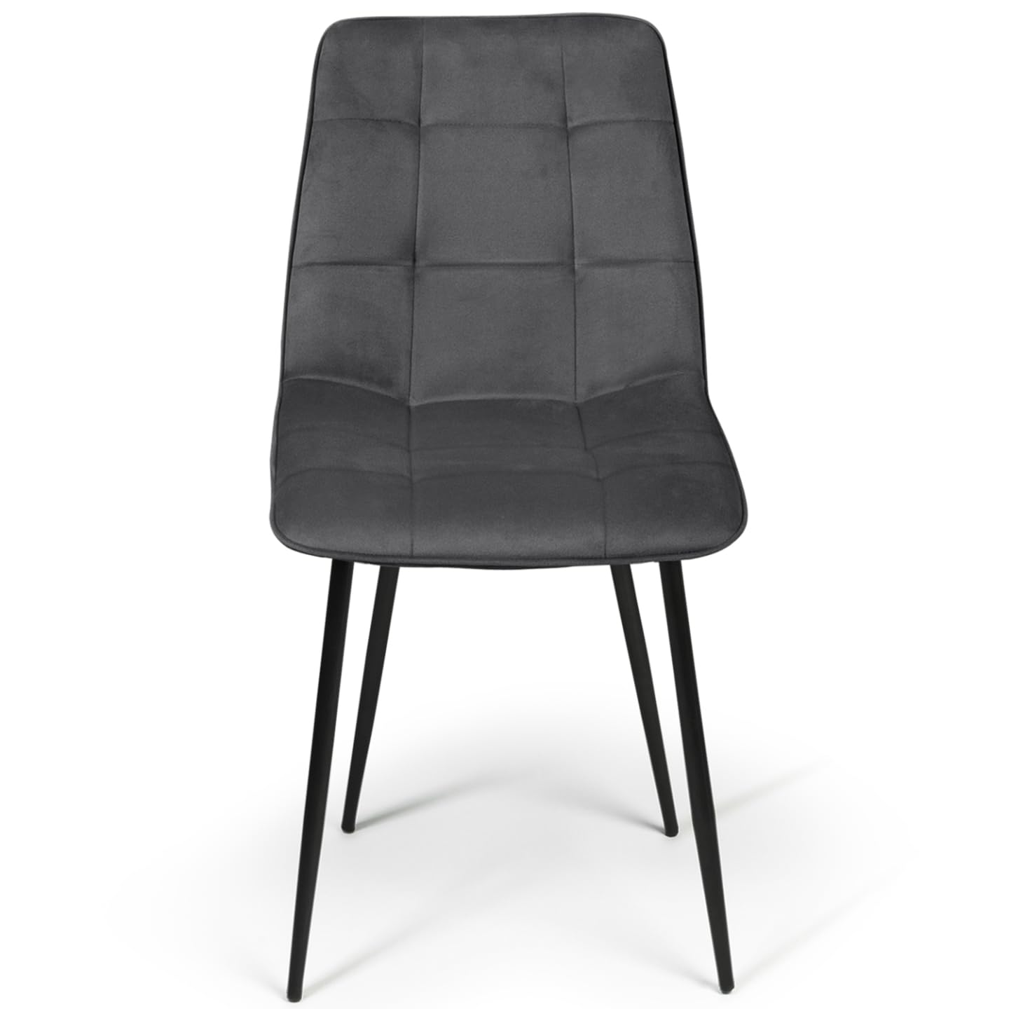 IDMarket - Juego de 6 sillas Mila de terciopelo gris oscuro para comedor