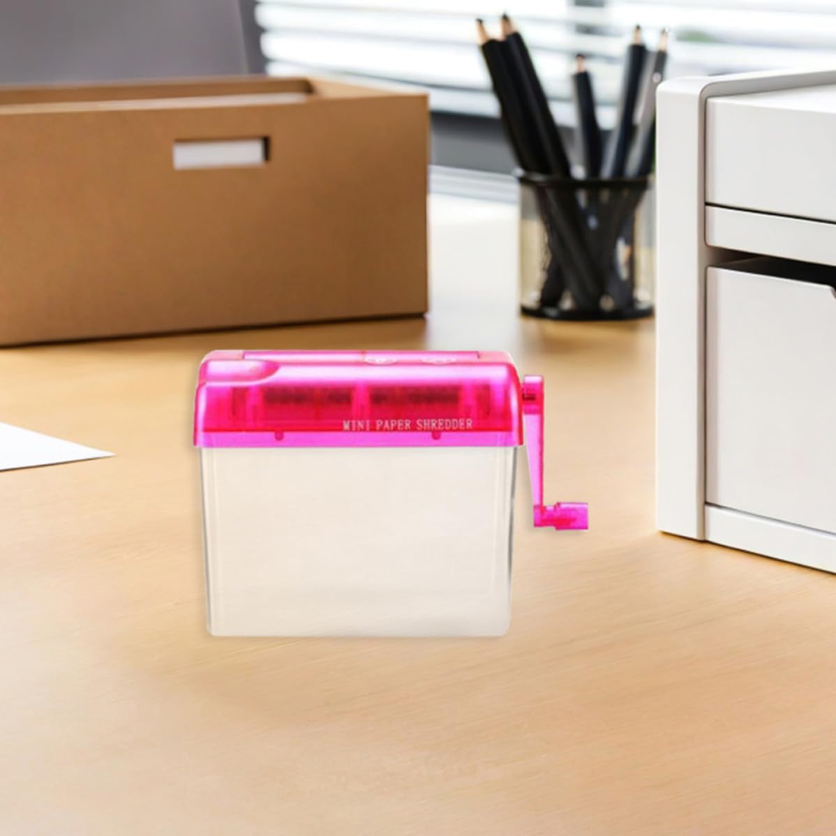 2 Piezas Trituradora Manual de Papel de Escritorio Portátil para