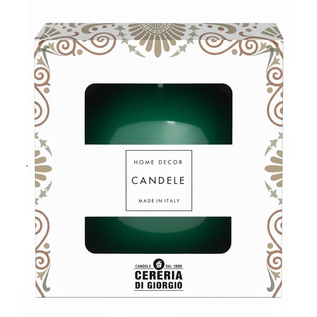 Decorative Sphere Candle Lacquered Diameter 10 cm – Duration 49 Hours – Colour Dark Green – Gift Box Cereria Di Giorgio