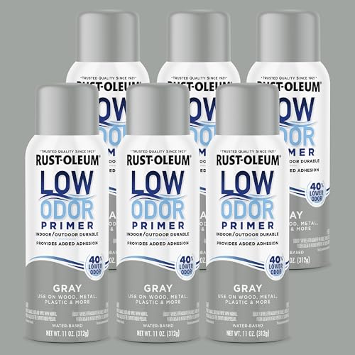 Image of Rust-Oleum Low Odor Spray Primer, 11 oz, Flat Gray, 6 Pack