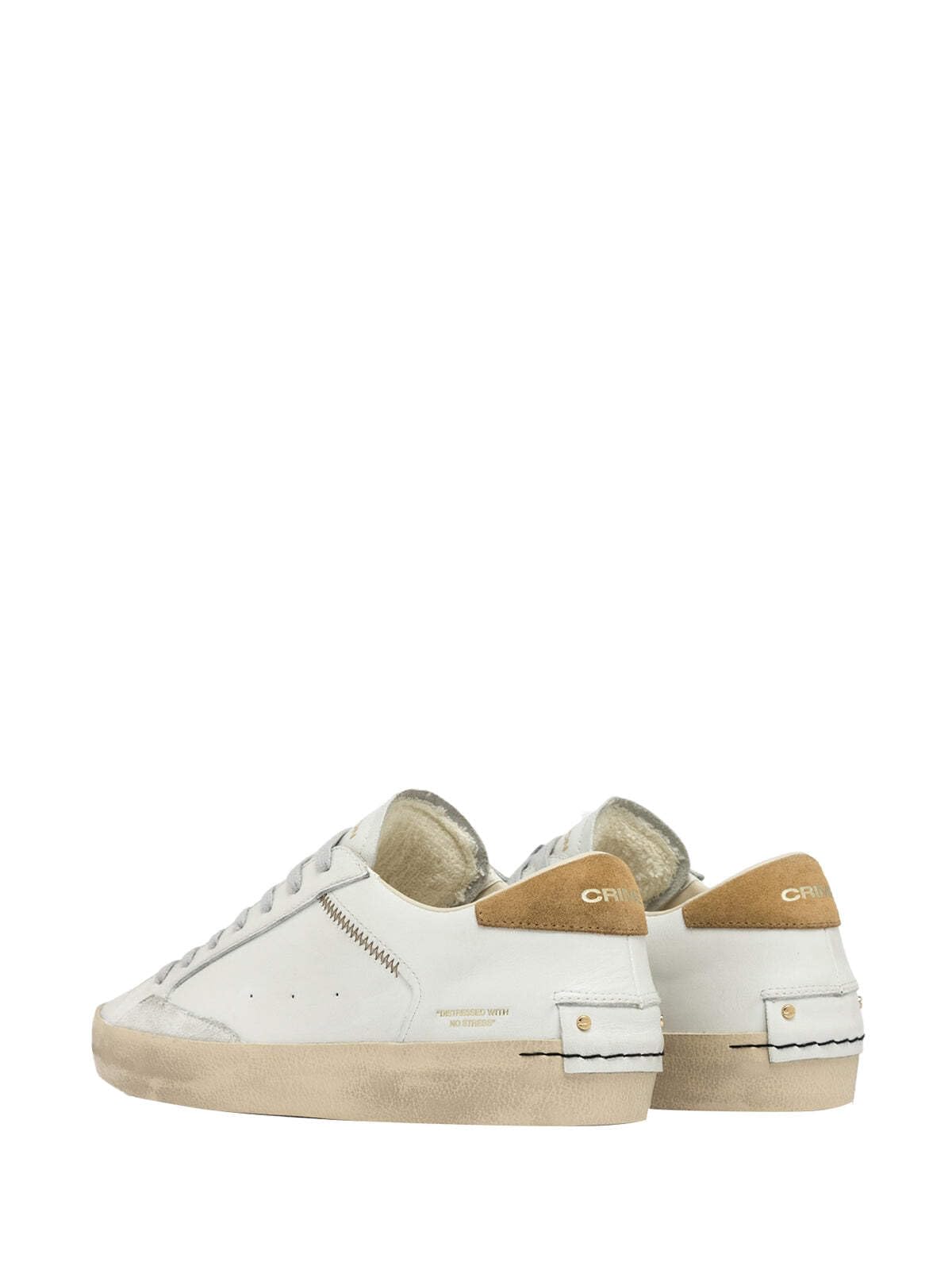 Crime London Zapatillas bajas Distressed blancas y beige