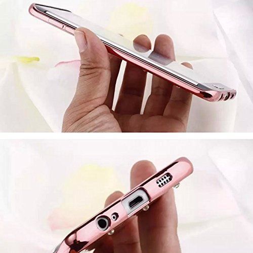Inspirationc For Samsung Galaxy S7 Edge Case,Rose Gold And Pink Tpu Plating Clear Shiny Cover Series For Samsung Galaxy S7 Edge #TOP3