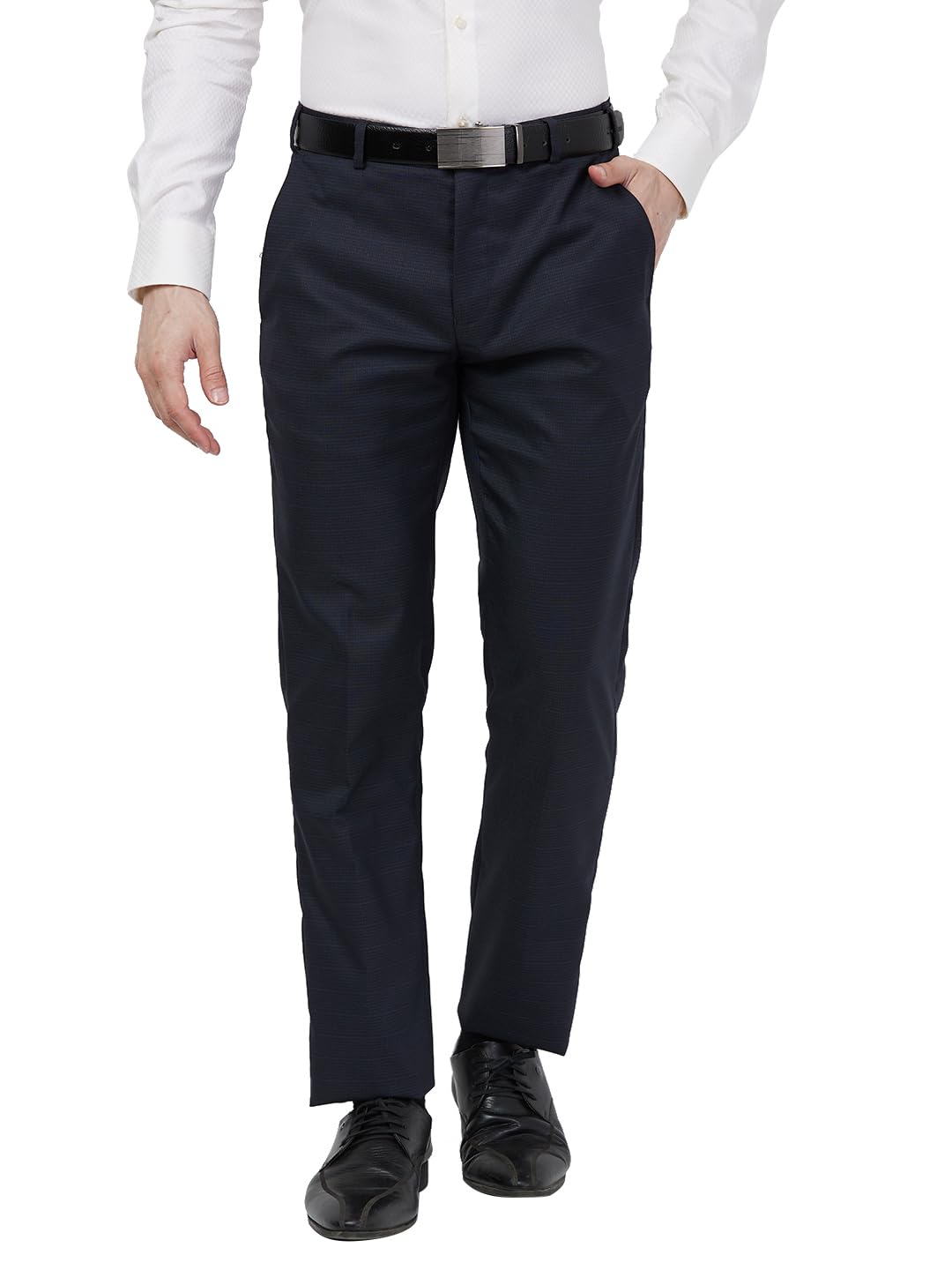 raymond Men Slim Fit Structure Pattern Polyester Viscose Blend Flat Front Formal Trouser-picture-50
