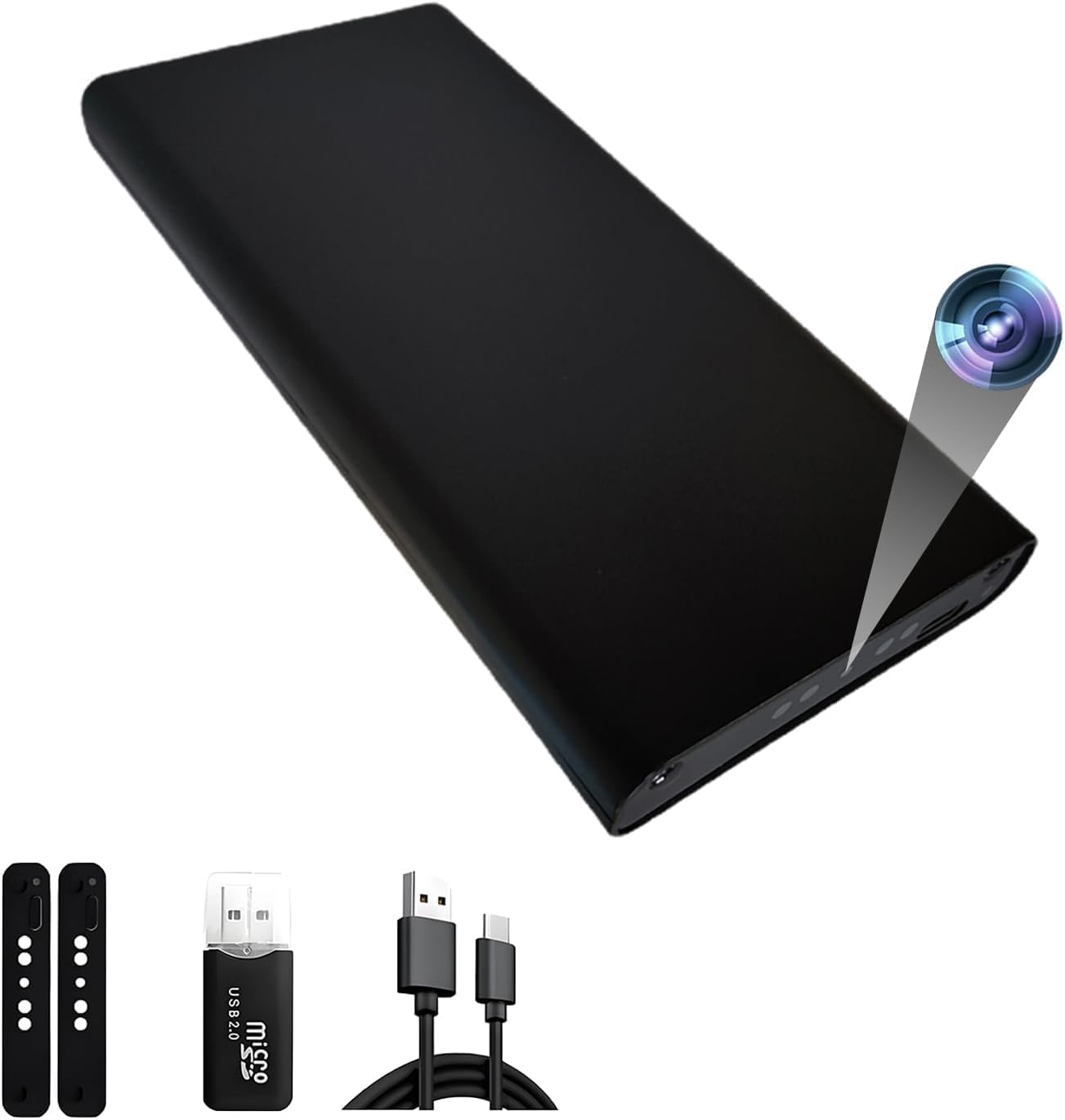 Mini Camara Cámara Espía Oculta Cámara - 1080P 55 Horas 10000mah Cargadores portátiles Cámara - detección Movimiento,Sensor de Gravedad,visión Nocturna,Grabación cíclica,sin función WiFi