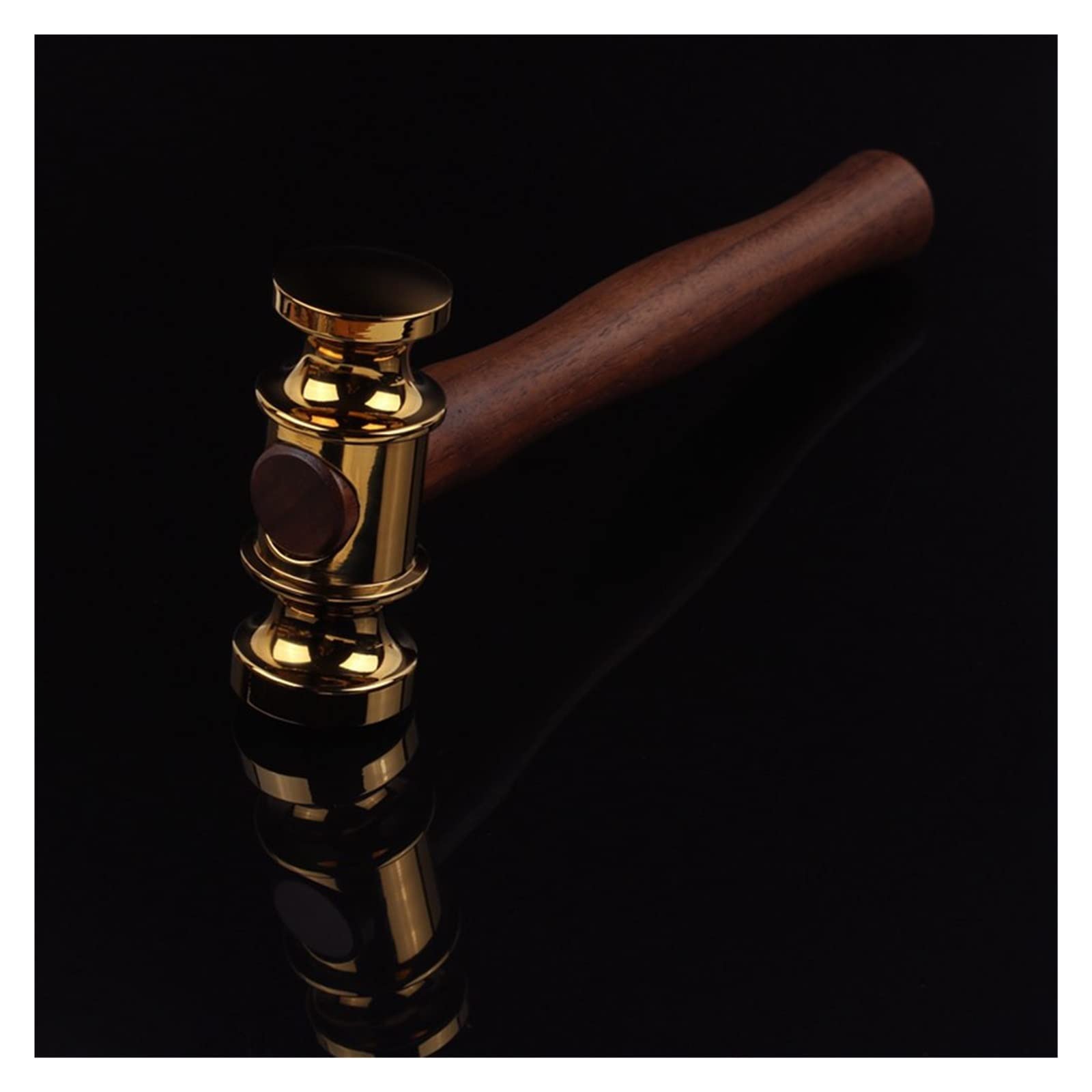 yaoqijie Martillo de latón macizo recubierto de oro de 18 quilates, mazo, herramientas de mano, martillo, herramienta artesanal de cuero, Judge Harmmer, 3 tamaños disponibles lasting ( Color : Medium