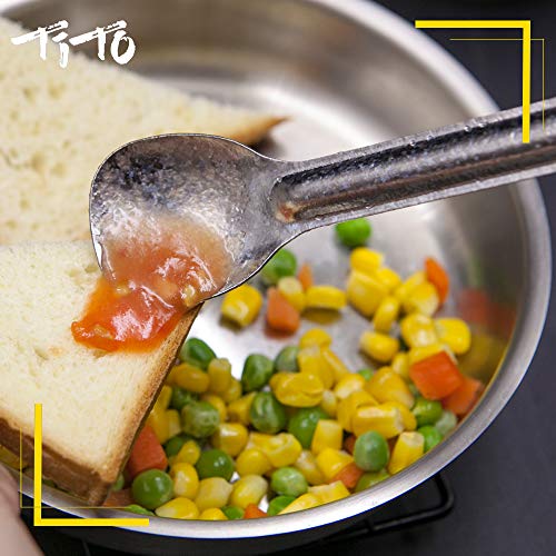 TiTo Titanium Cuillère et Fourchette à Long Manche Ultra Léger et Portable Titane Spork Cuillère Couverts avec Sac pour Camping Randonnée Pique-Nique Ustensiles Cuisine(Spork Doré Brillant) – vue 8