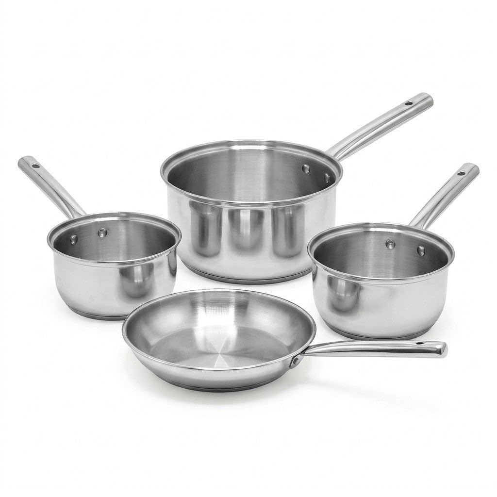 Fackelmann Lot de 3 casseroles 18/20/22 cm et 1 poêle 20 cm en inox
