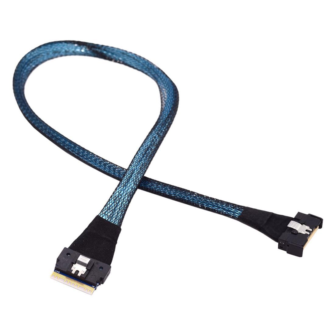 Câble d'extension PCI-E 5.0 Mini Cool Edge IO MCIO 74 broches vers SFF-8654 8i Slimline SAS 4.0 24 Gbps 50 cm