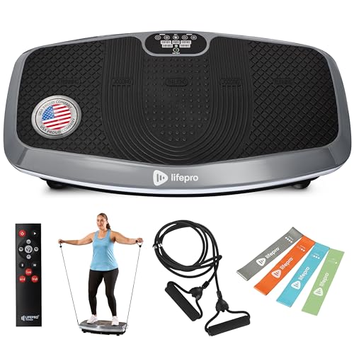 Image of Lifepro Vibration Plate Exercise Machine for Lymphatic Drainage - Whole Body Vibration Platform with Resistance Bands for Home Workout - Low-Impact Vibrating Plate for Body Toning