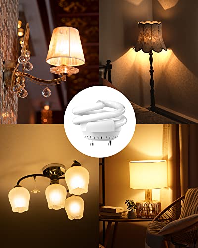 Jackyled Ul-Listed 13W T3 Spiral Gu24 Cfl Light Bulbs, 2700K Soft White 2 Prong Twist Lock Base Light Bulb, 1000 Lumen Compact Fluorescent Bulbs (2 Pack) #TOP6