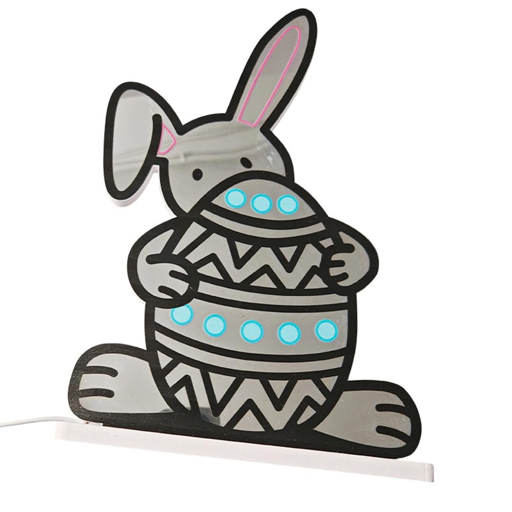 Wielkanocny królik Lampka LED Night Light dla dzieci i dorosłych z kablem USB Rabbit Easter Tunnel Mirror Signs Dekoracje z królikami Pokój dziecięcy dla dziewczynek Prezenty dla kobiet