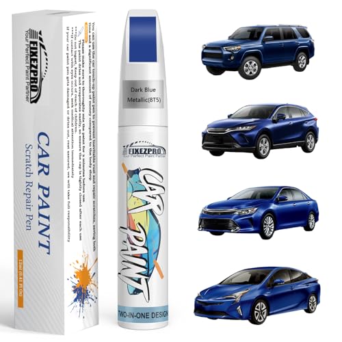Image of 8T5 Dark Blue Metallic Car Touch Up Paint for Toyota, Color Match Auto Paint Repair Pen,Professional Car Scratch Repair Remover Pen Quick Drying, Easy to Use