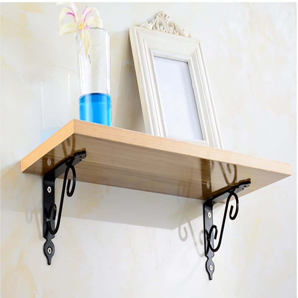 HJXGQJM Metall Regalträger - Regalkonsole for Die Wandmontage 2 Stück Schwarz, for Büro, Küche, Garten,Einstellbare Wandhalterung Regalträger Wandregalhalterung(290x240mm)