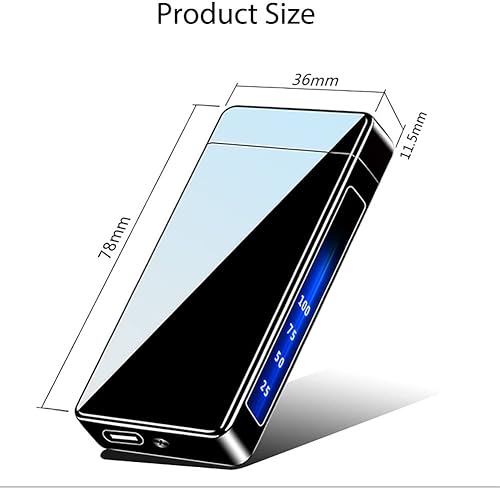 Miniatura 8 de Encendedor de plasma de doble arco, resistente al viento, recargable por USB, sin llama, con indicador de batería LED e interruptor de sensor táctil
