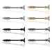 Ruifan 316L Stainless Steel Screw Bar Nipple Barbell Ring Body Piercing 14G 8PCS - (Steel + Gold + Black + Rainbow)