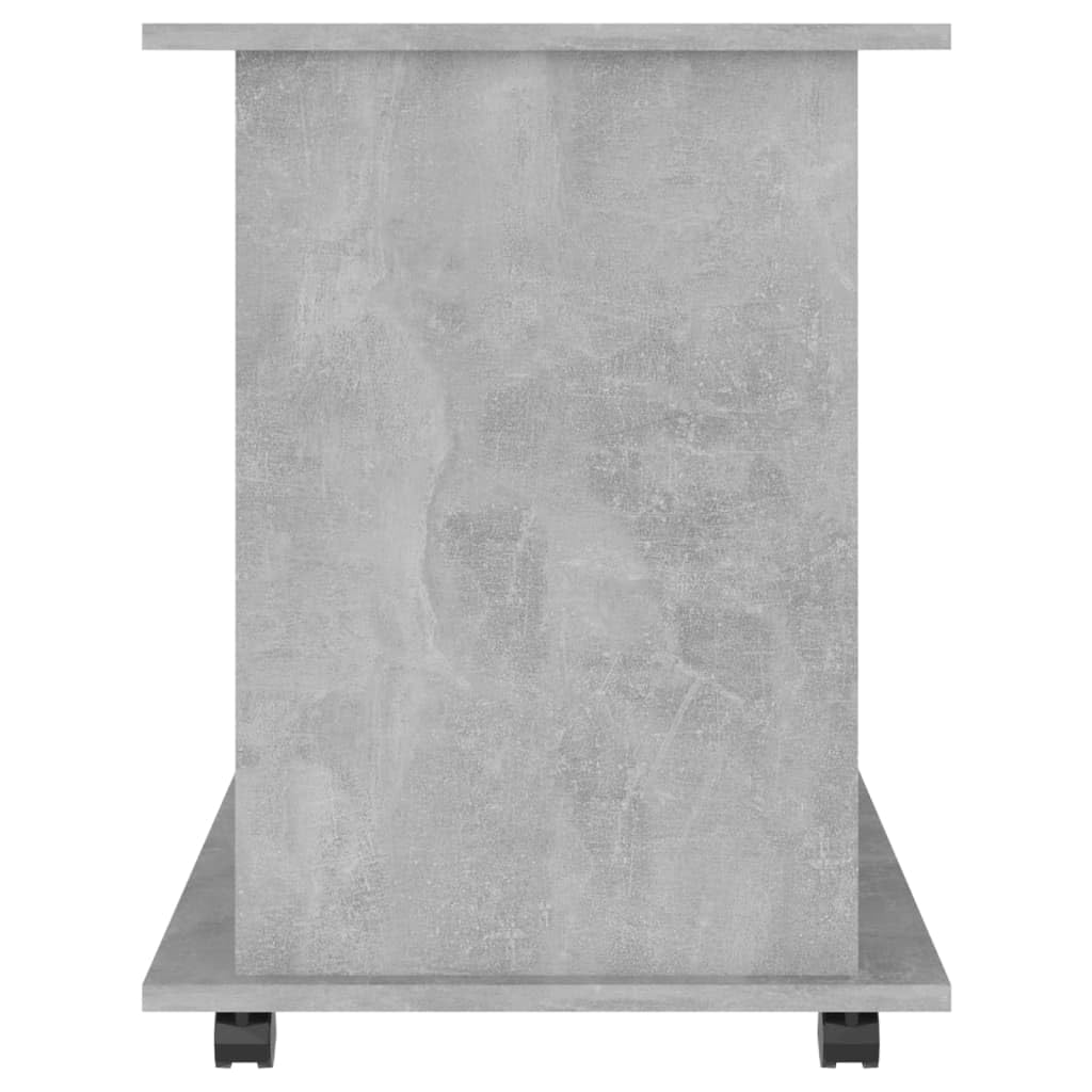 Rollschrank Betongrau 60x45x60 cm Moderner Rollcontainer aus Holzwerkstoff Mobiler Büroschrank für Drucker und Unterlagen Beistelltisch mit 4 Rollen für Home Office