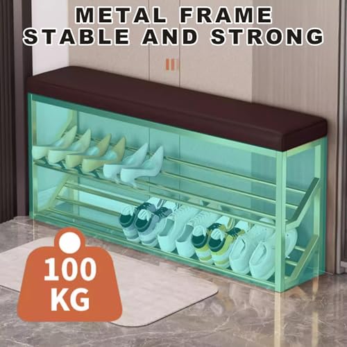 Étagère à chaussures en métal noir solution de rangement élégante 60cm - 6
