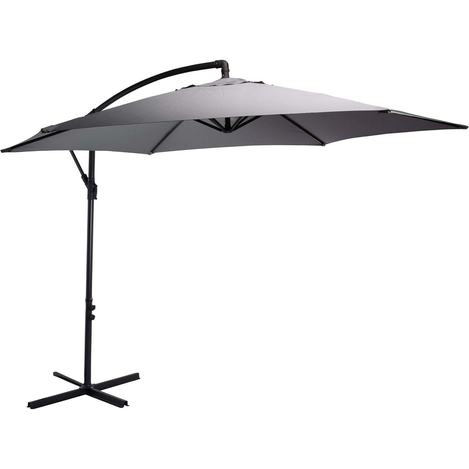 WDSOPK Dark Grey Cantilever Garden Parasol Outdoors Furniture Shade Patio Umbrella