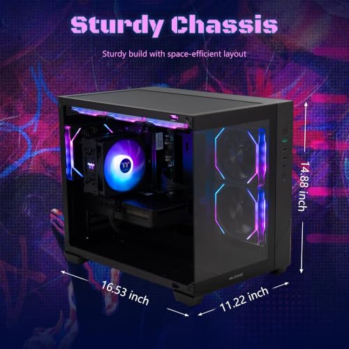 Image of MLOONG Prebuilt Gaming PC,AMD Ryzen 7 8700F GeForce RTX 5060 Ti 8GB GDDR7 | 16GB DDR5 RAM 1TB NVMe SSD 650W Bronze WiFi &BT Windows 11 Home 6 ARGB Fans Black