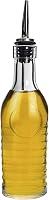 Bormioli Rocco Officina 1825 270ml Glass Olive Oil & Vinegar Bottle with Stainless Steel Pouring Spout - Industrial Style, Dishwasher Safe