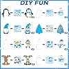 Lonfliness 48 Sets Winter Crafts for Kids Christmas Arts and Crafts DIY Snowman Gnomes Penguin Ornaments Decoration Winter Crafts Stickers Xmas Party Favor for Holiday Art Project Classroom Activities #2