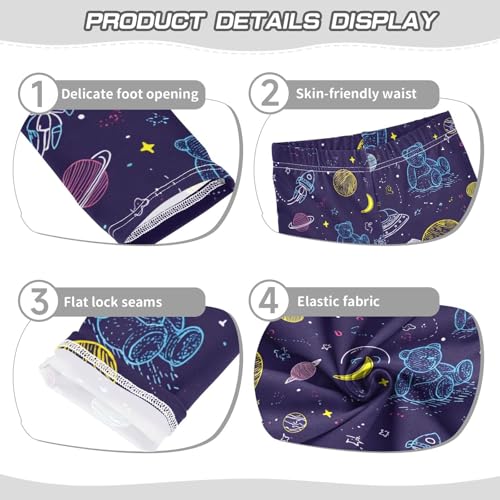 ALAZA Girls' Leggings Children's Yoga Pants Skinny Printed Dance Bear Space Cute Comfortable 4T2