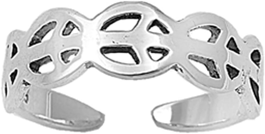 Peace Sign .925 Sterling Silver Toe Ring