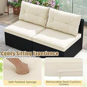5 Pieces Patio Furniture Set, Outdoor Sectional Sofa with Tempered Glass Coffee Table & Cushions, Wicker Patio Conversation Set for Porch, Deck, Balcony, Poolside & Backyard 5 Pieces Patio Furniture Set Outdoor Sectional Sofa with Tempered Glass Coffee Table Cushions Wicker Patio Conversation Set for Porch Deck Balcony Poolside Backyard