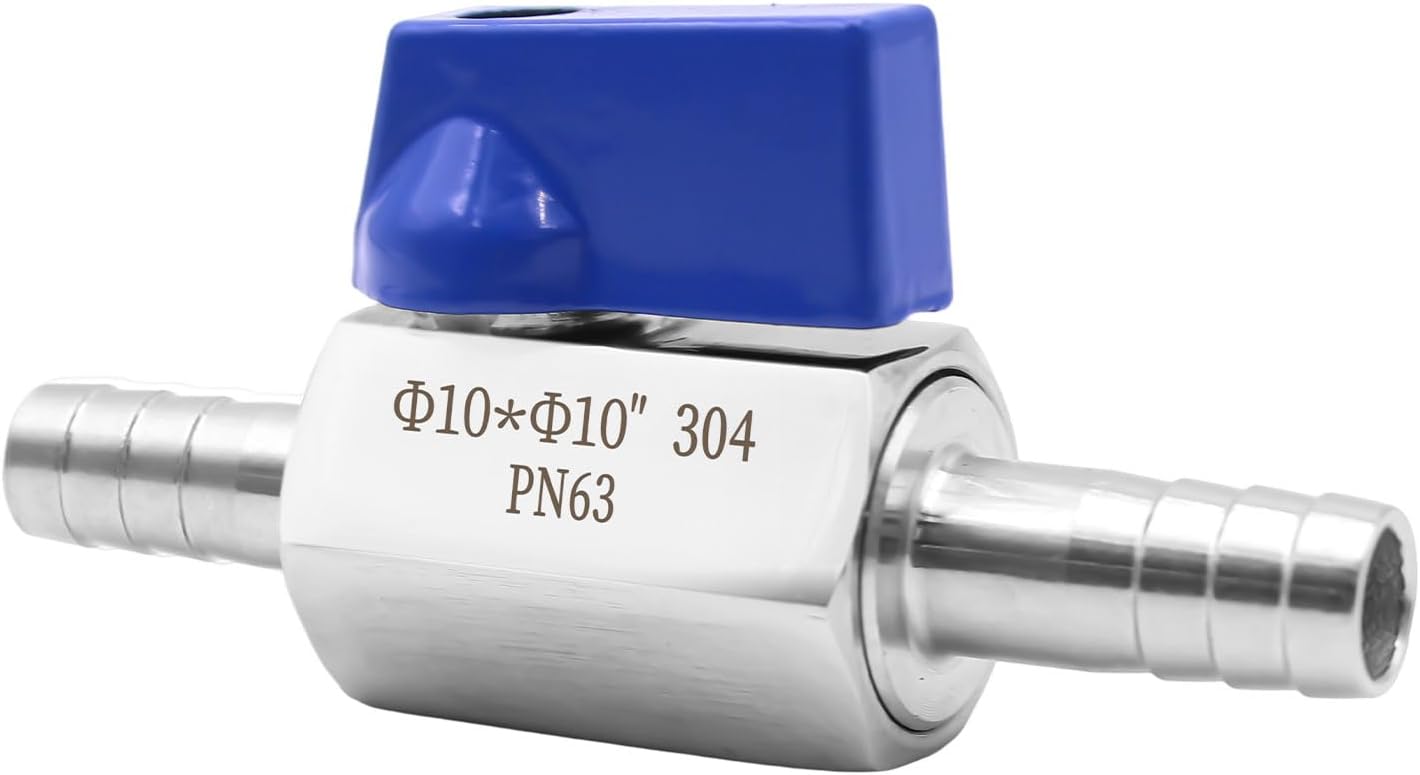 Edelstahl Kugelhahn Mit Widerhaken - Mini Absperrventil Für Wasser, Gas & Kraftstoff