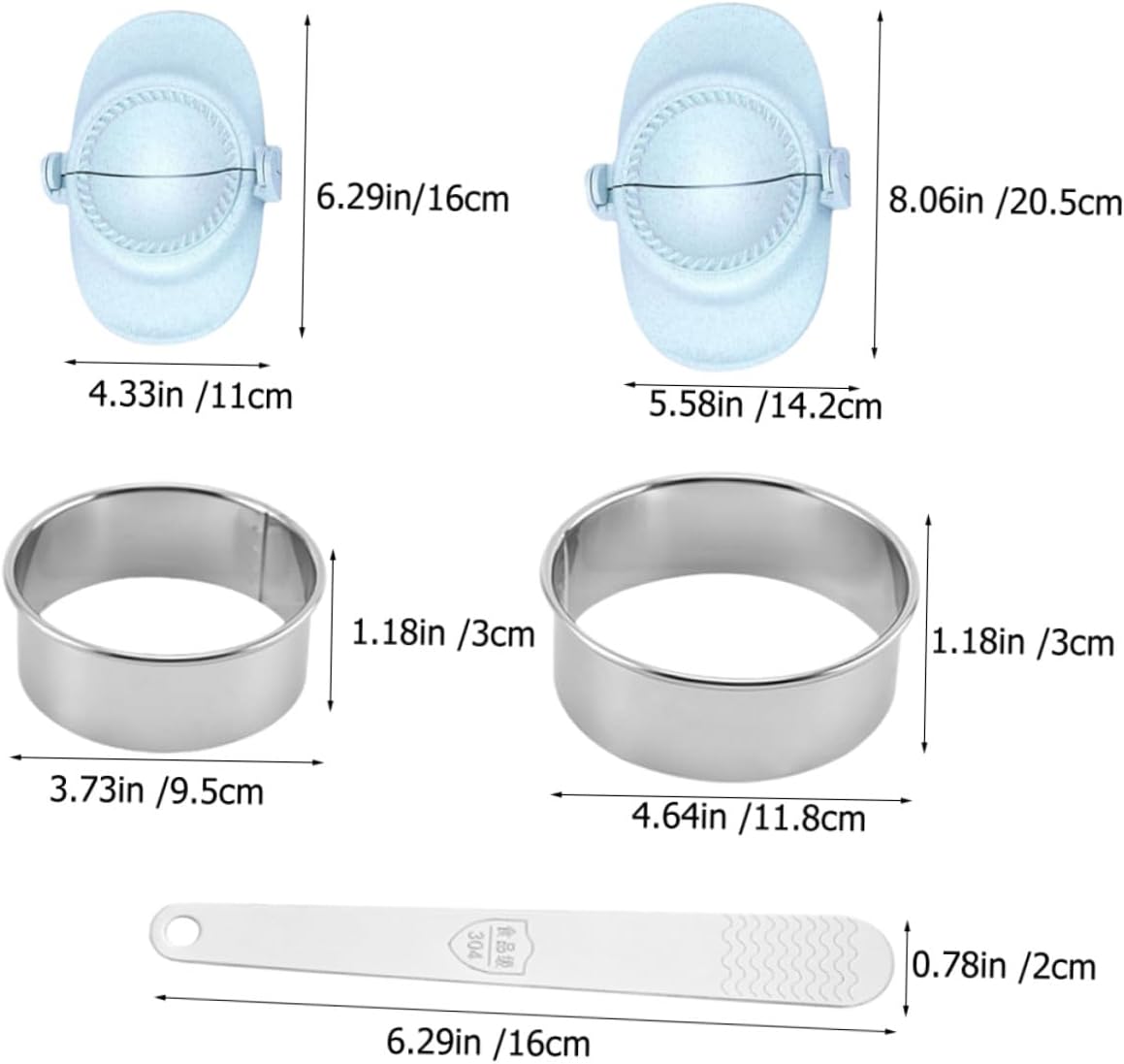 1set Versatile Dumpling Maker Kit Set Press Mold Cutter and Spoon for Chinese Spanish Dishes