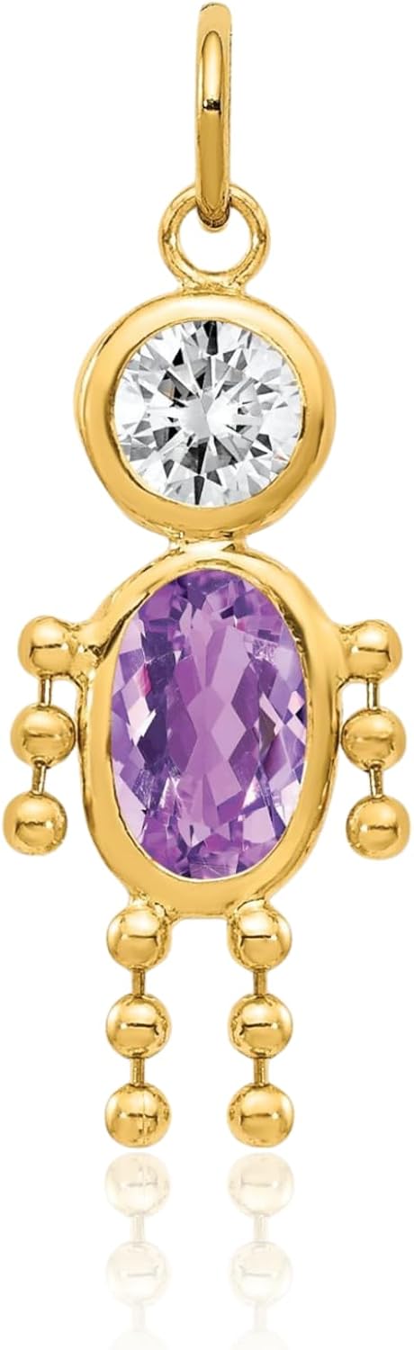 IceCarats 10K Yellow Gold Medium Boy Pendant Necklace 20mm 3/4 inch Lightweight, Bezel Set For Her