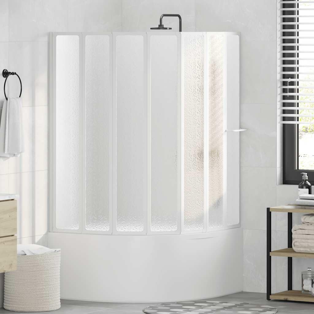 Mampara de ducha plegable con toallero para bañera rectangular como mampara de ducha plegable con 7 paneles de 140 x 168 cm