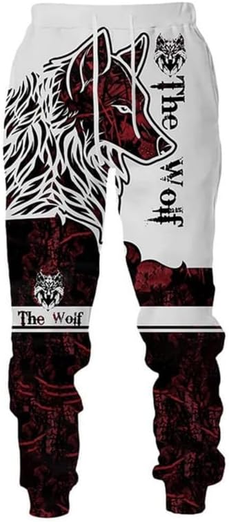prigridche Wolf & Lion 3D Printed Hoodie Pants Suit Male Autumn Winter Casual Sweashirt Pullover Tracksuit Set - Image 3