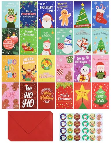 クリスマスカード カラー 両面図案 24枚