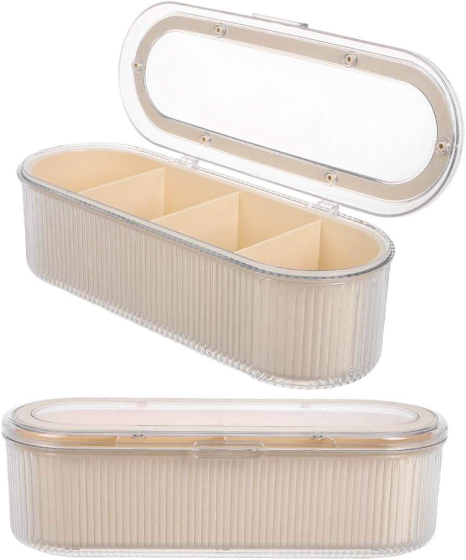 2pcs Makeup Brush Organizer with Lid for Vanity Beauty Space