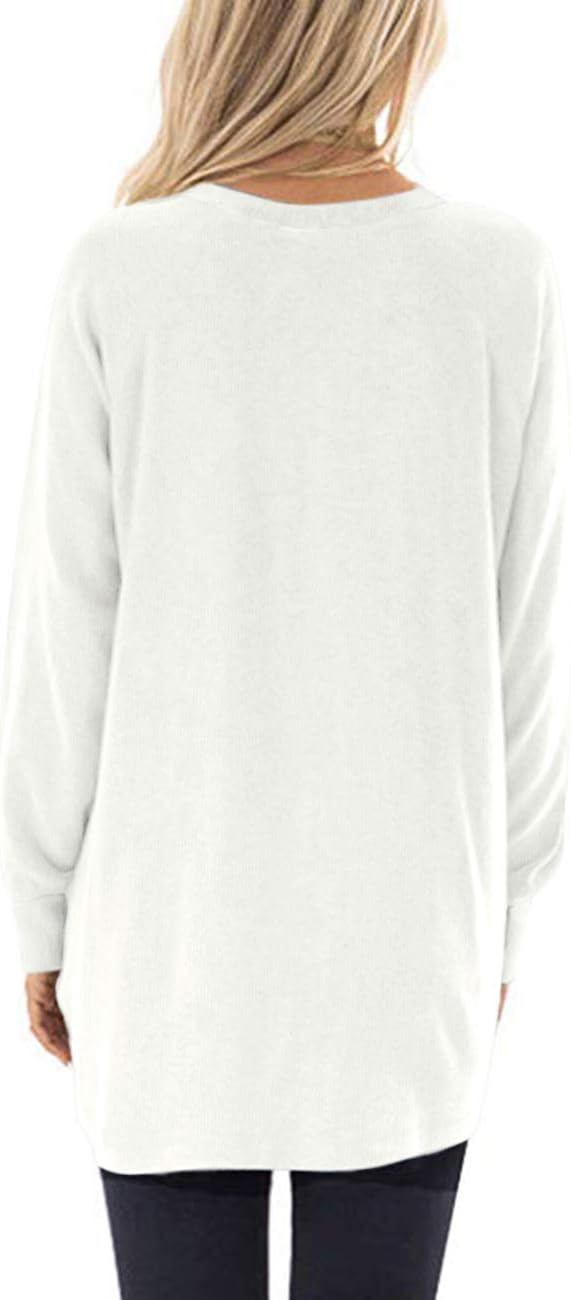 AUSELILY Womens Long Sleeve Tunic Tops Casual Loose Fit Sweatshirts image 3