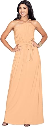KOH KOH Womens 2026 Long Sleeveless One Shoulder Evening Summer Bridesmaid Maxi Dress
