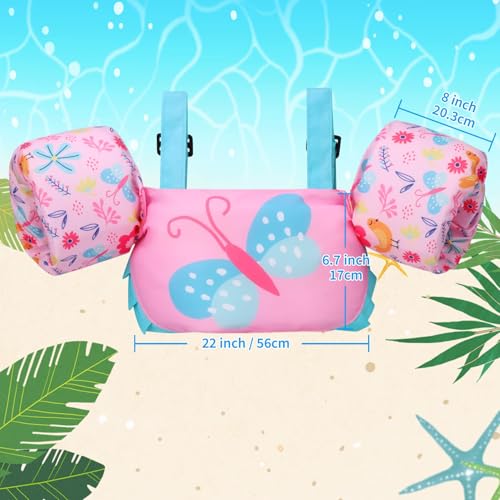 Gogokids Toddler Swim Vest, Toddler Floaties for 30-66 Pounds Kids, Kids Swim Jacket with Shoulder Harness Water Wings for 2-6 Years Old Boys and Girls Learn to Swim