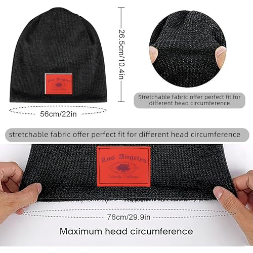 Bonnet tricoté chaud et extensible imprimé années 90 pour fêtes - 3
