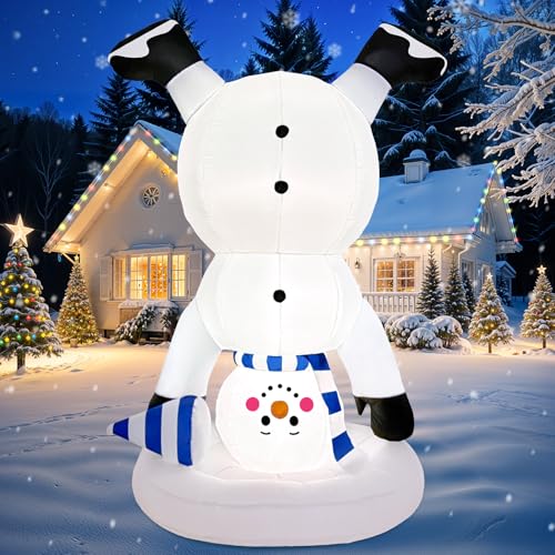 OurWarm 6FT Christmas Inflatables Outdoor Decorations, Upside Dow...