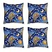 Produktbild TattyaKoushi Pillow Cover Canvas Pillowcases Set of 4 Sun and Moon Sham for Bedroom Couch Sofa,Cushion Covers Pillow Shams 16x16 Inch