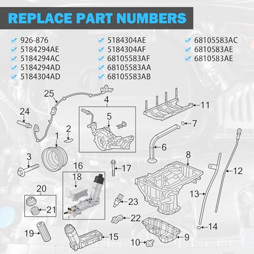 926-959 Upgraded Aluminum Engine Oil Filter Housing Oil Cooler Kit Fit for 3.6L 2011-2023 Dodge Charger Challenger Journey, Jeep Grand Cherokee Wrangler, Ram ProMaster Chrysler 200 300 Replace 926-876 - Image 4