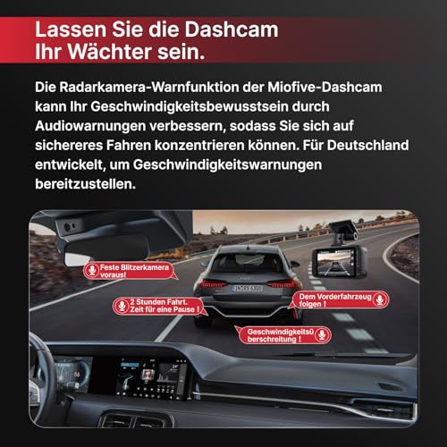 Miofive 4K Dashcam Auto GPS, WiFi Auto Kamera, Bluetooth, Dash Cam Auto 5.8GHz, 3-Zoll-IPS-Display...