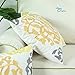 CaliTime Throw Pillow Cases Pack of 2 Cotton Vintage Compass Geometric Floral Embroidered Decorative Cushion Covers for Couch Bed Sofa Farmhouse Decoration 18 X 18 Inches Gold Yellow Gray