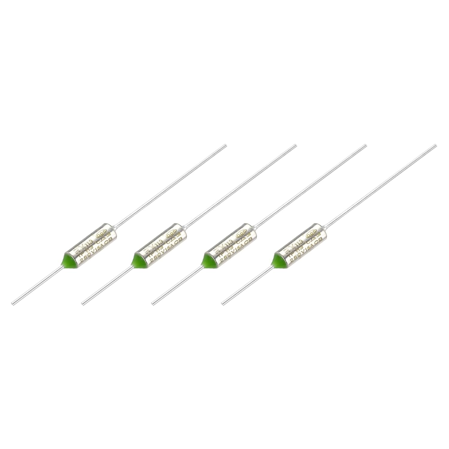 MECCANIXITY 4Pcs Metal Temperature Thermal Fuse RY113 113 °C 235.4°F 15A 250V Cutoff Thermal Fuse for Motor Transformer Electric Industrial Home Appliance
