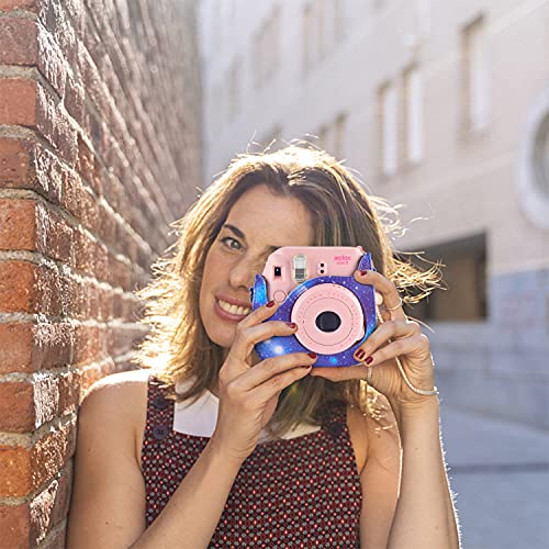 Protective & Portable Case Compatible with Fujifilm Instax Mini 11/9 / 8/8+ Instant Polaroid Film Camera with Accessory Pocket and Adjustable Strap - Galaxy by SAIKA