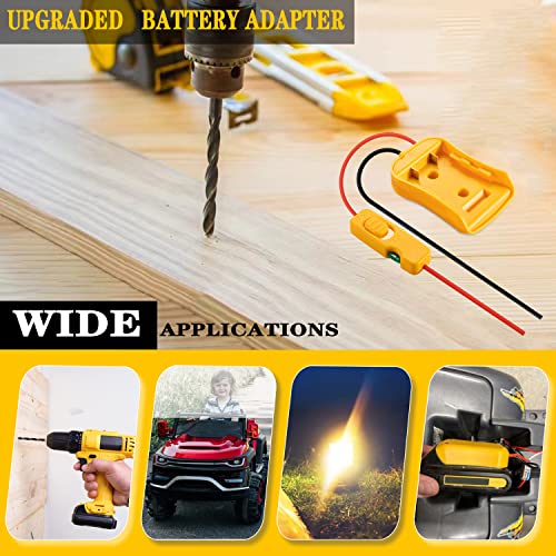 Upgraded 20V Battery Adapter for Dewalt 20V Battery Adapter All-in-one Design of The Fuse and Switch Power Tool Battery Converter Kit 14 Gauge with Fuses & Wire Terminals